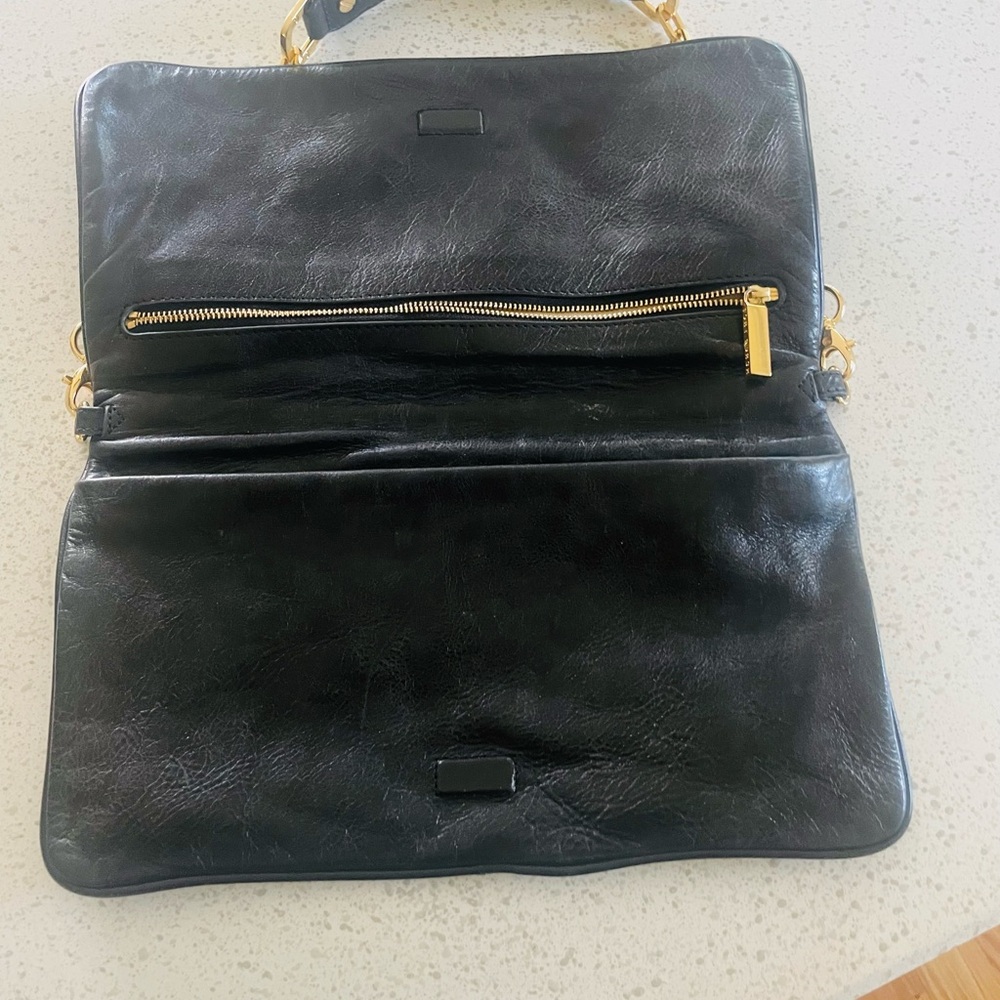 Tory Burch Black and Gold Leather Wristlet - Picture 5 of 8